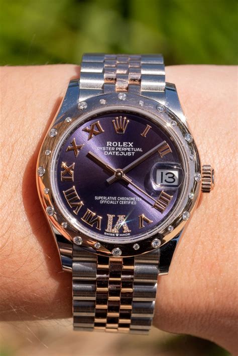 rolex date just purple